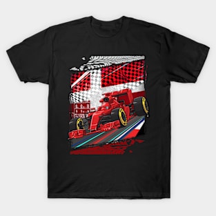 Formula Denmark Racing Circuit Car Map Grand Prix Race T-Shirt